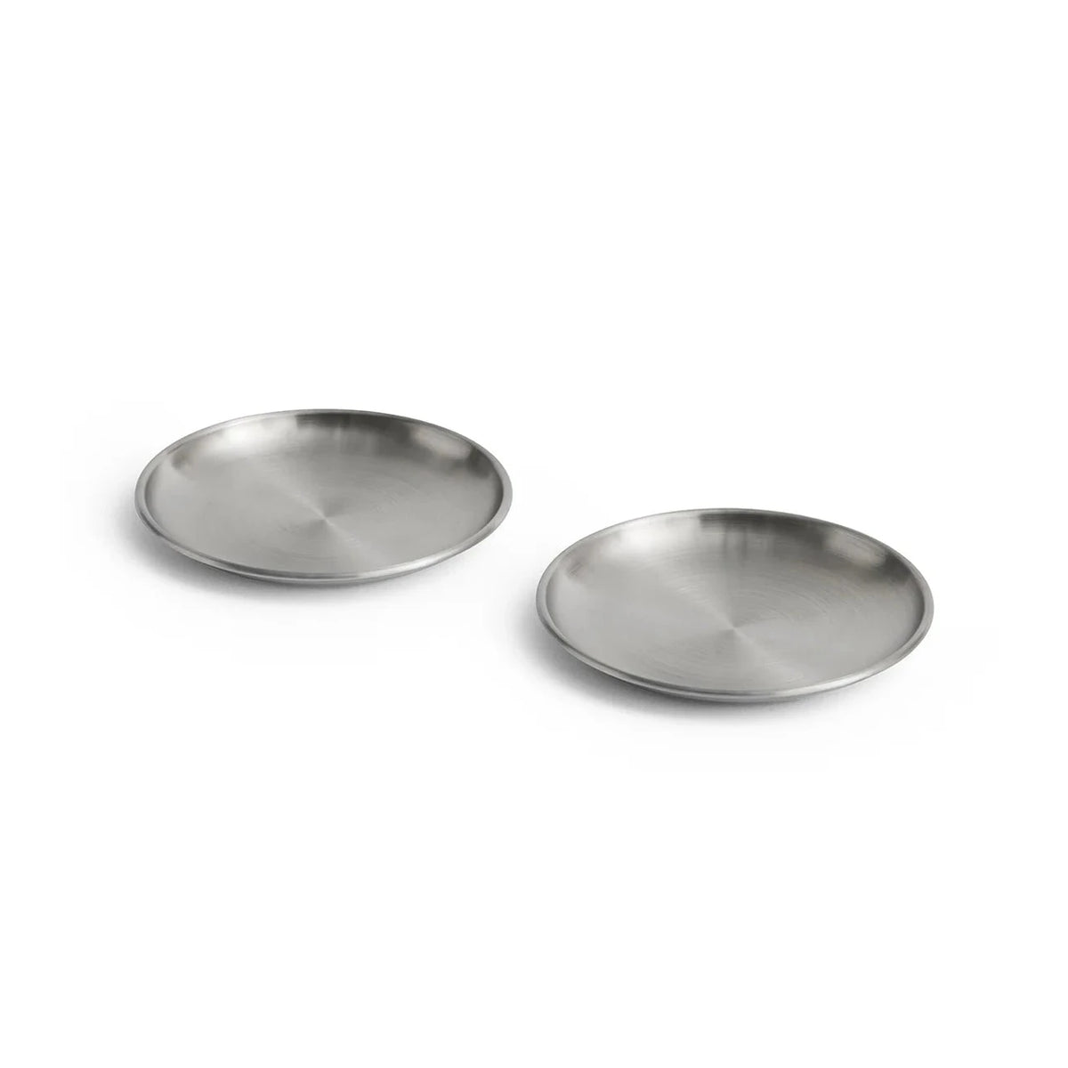 2x Teller aus Edelstahl